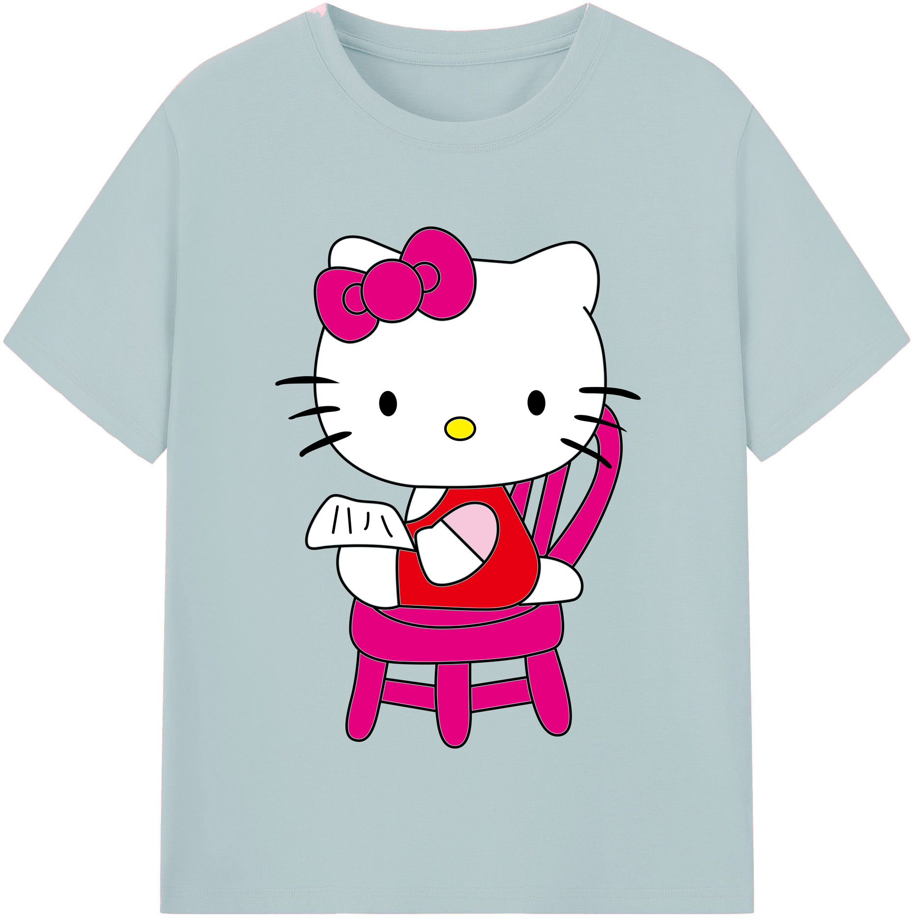 （画像用） Hello Kitty ハローキティ 綿100％半袖Tシャツ（フロントプリント）